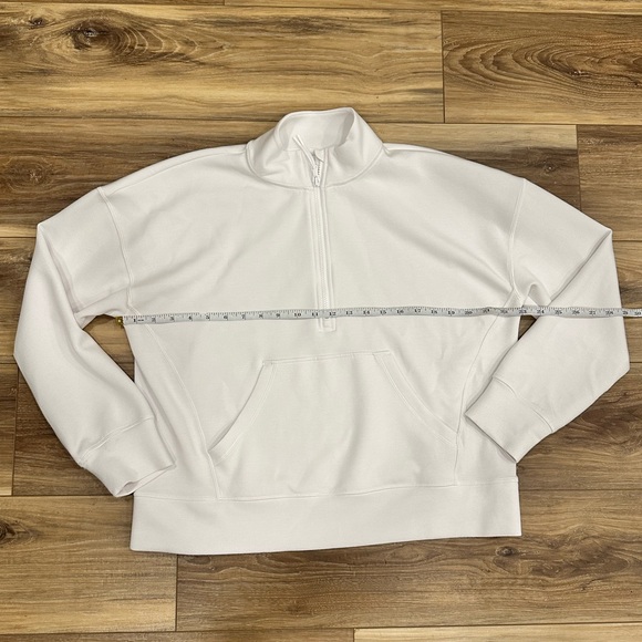 Vineyard Vines Performance Silky Scuba Oversized White Quarter Zip Pullover Sz M - Picture 7 of 13